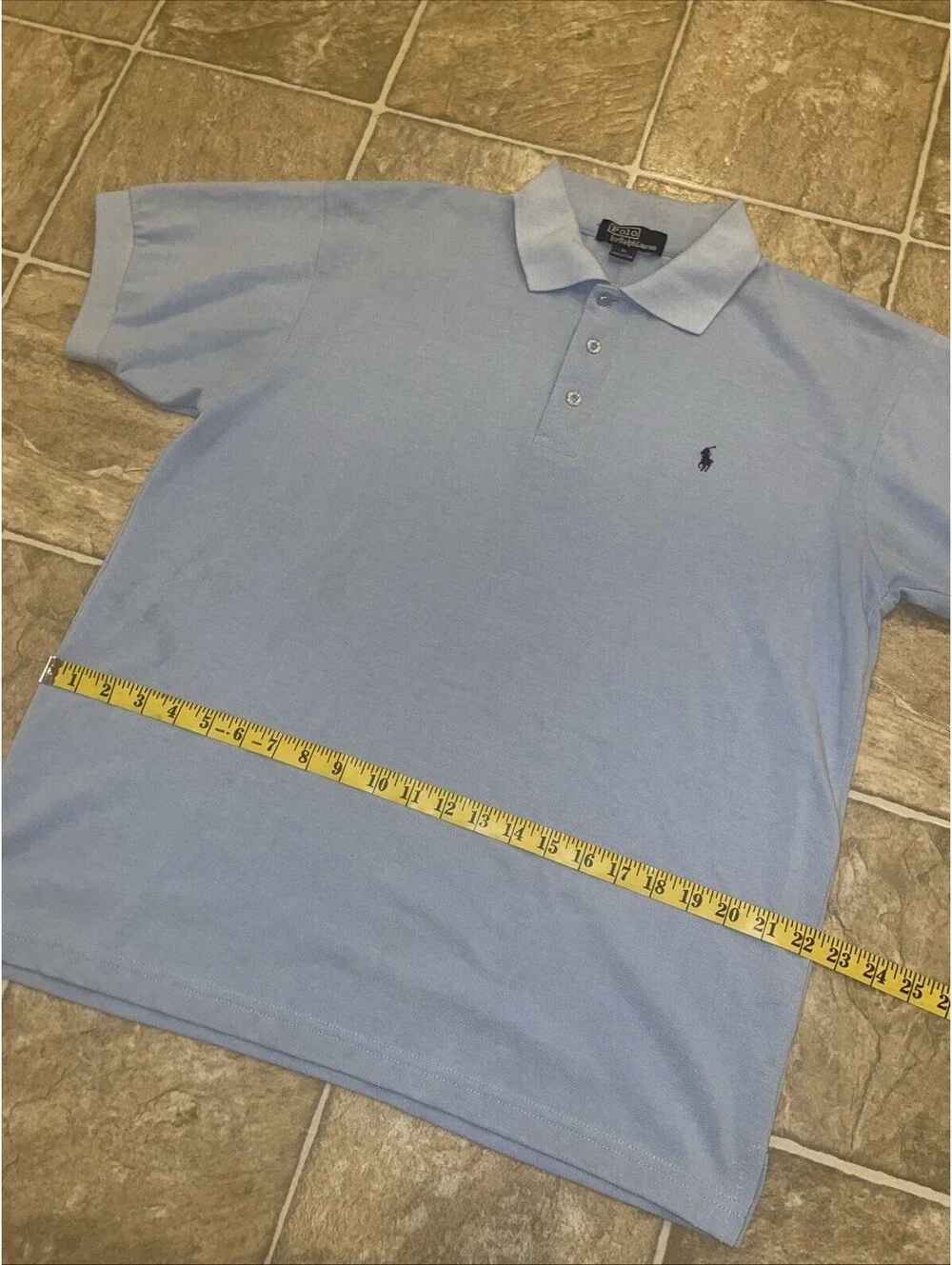 Rare Vintage Polo Ralph Lauren XL – Light Blue on Blue Pony Logo 100% Cotton
